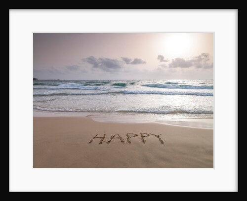 Sand writing on beach by Assaf Frank